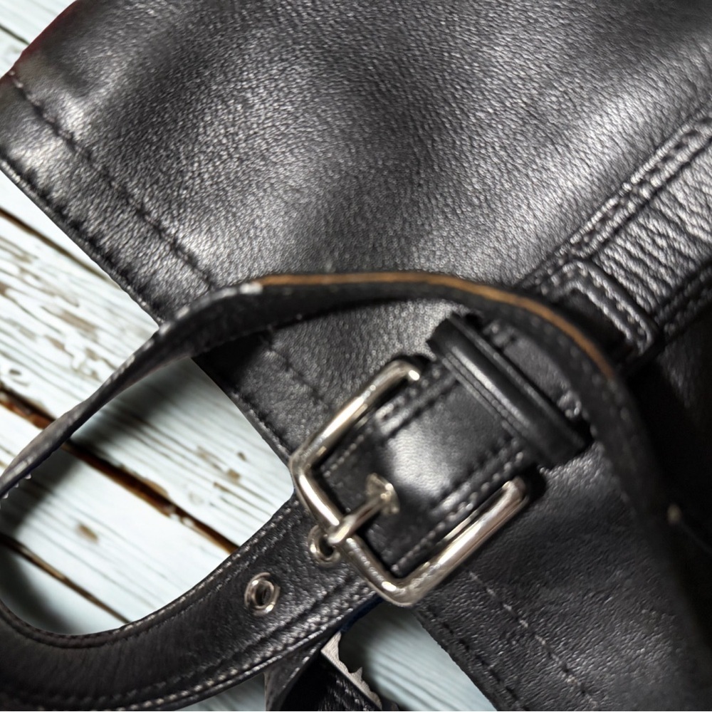 Coach Hampton F10194 Vintage Black Leather Tote Shoulder Bag - Picture 3 of 4